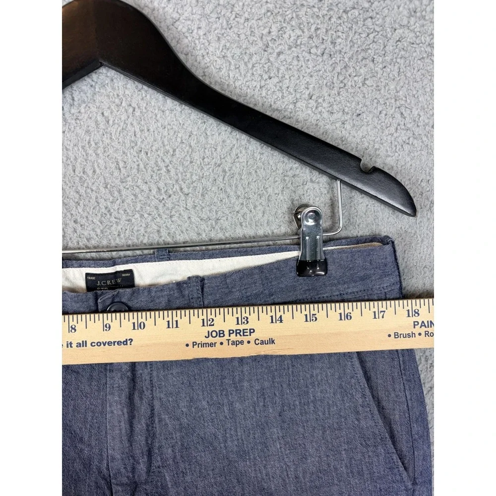 J.Crew Pants Mens 33x32 Blue 770 Slim Fit Chambray Stretch Chino Casual Office